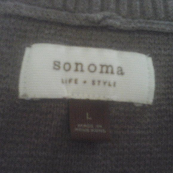 Sonoma Brown Single Button Long Sleeve Cardigan Sweater    Size L - Picture 2 of 3